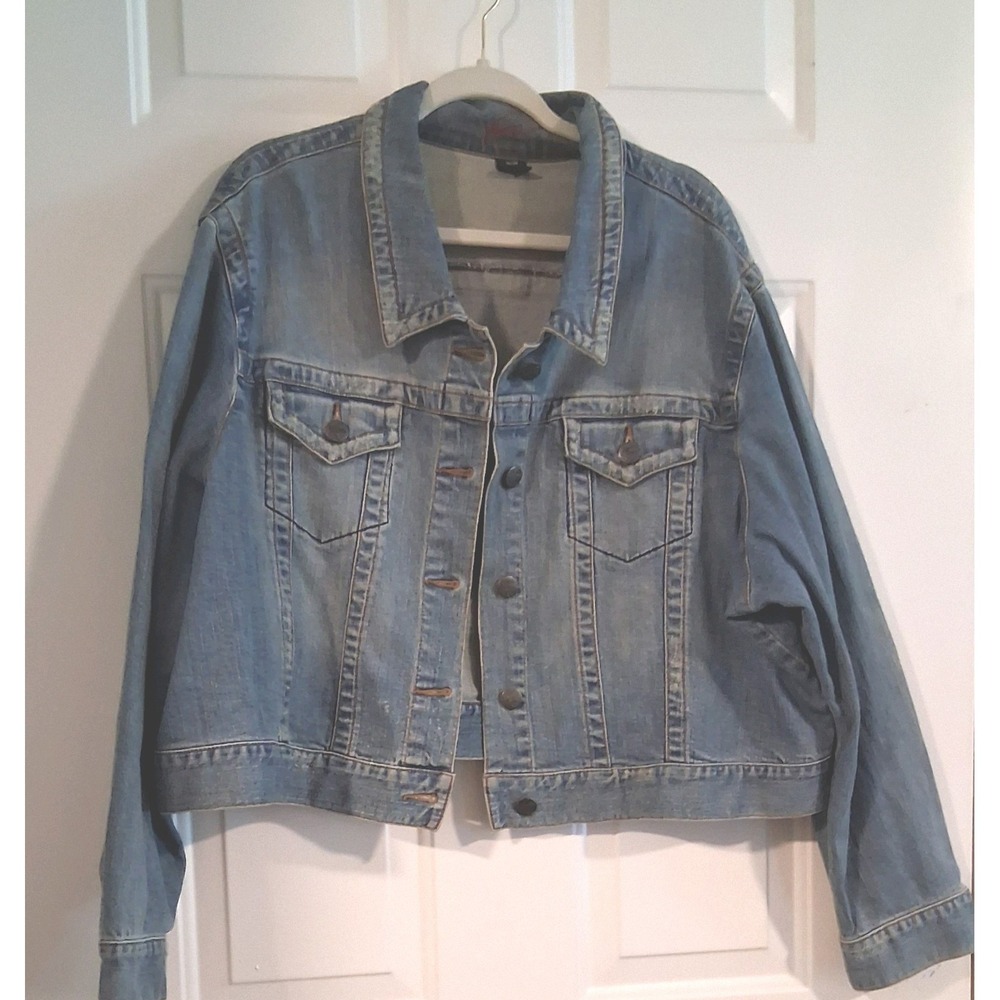 Vintage Y2K Cropped Plus Venezia Jean Jacket 26/28 Stretch Grunge